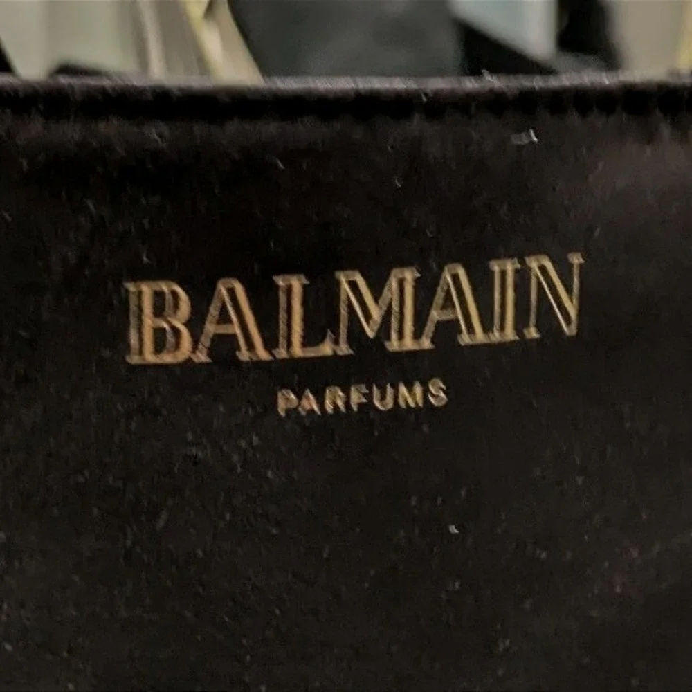 Balmain Parfums Black Zebra Print‎ Tote Bag Faux Suede BAZPA31